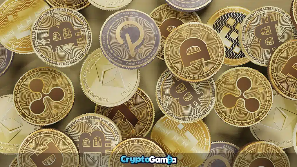 Bunch of crypto coins
