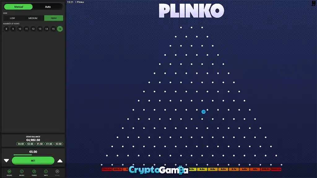 Plinko game playthrough