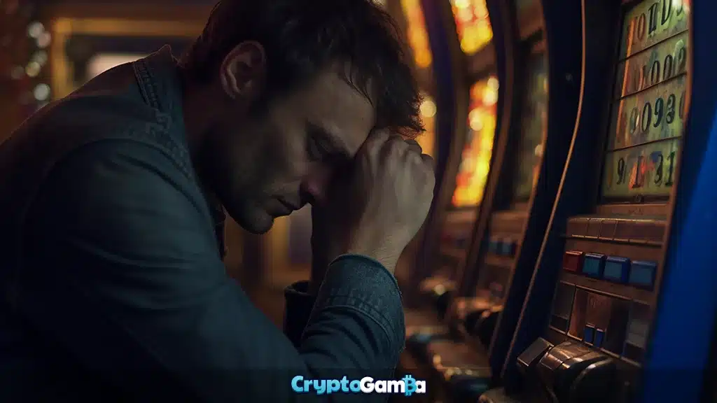 Disappointed man because of a loss in the casino