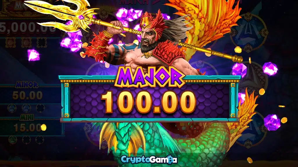 Poseidon Ancient Fortunes Megaways video slot major jackpot triggered
