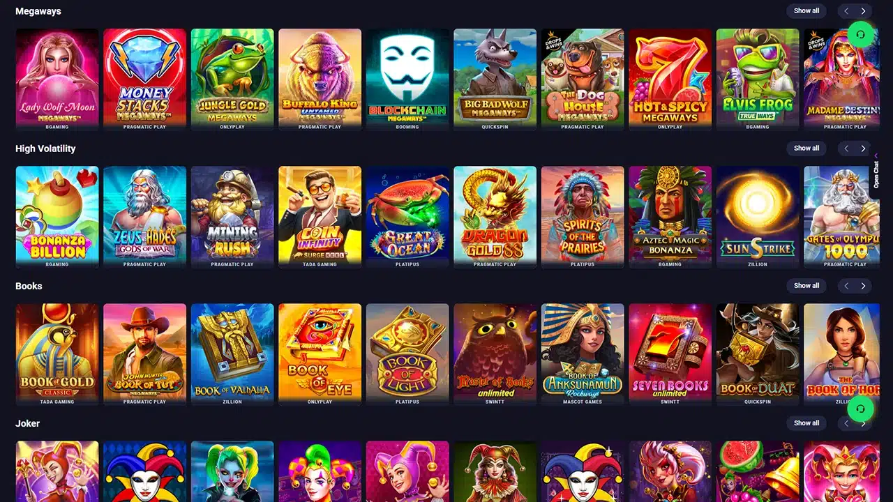 Metaspins crypto casino slot games library