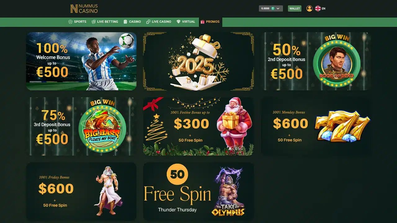 Nummus crypto casino bonuses and promotions