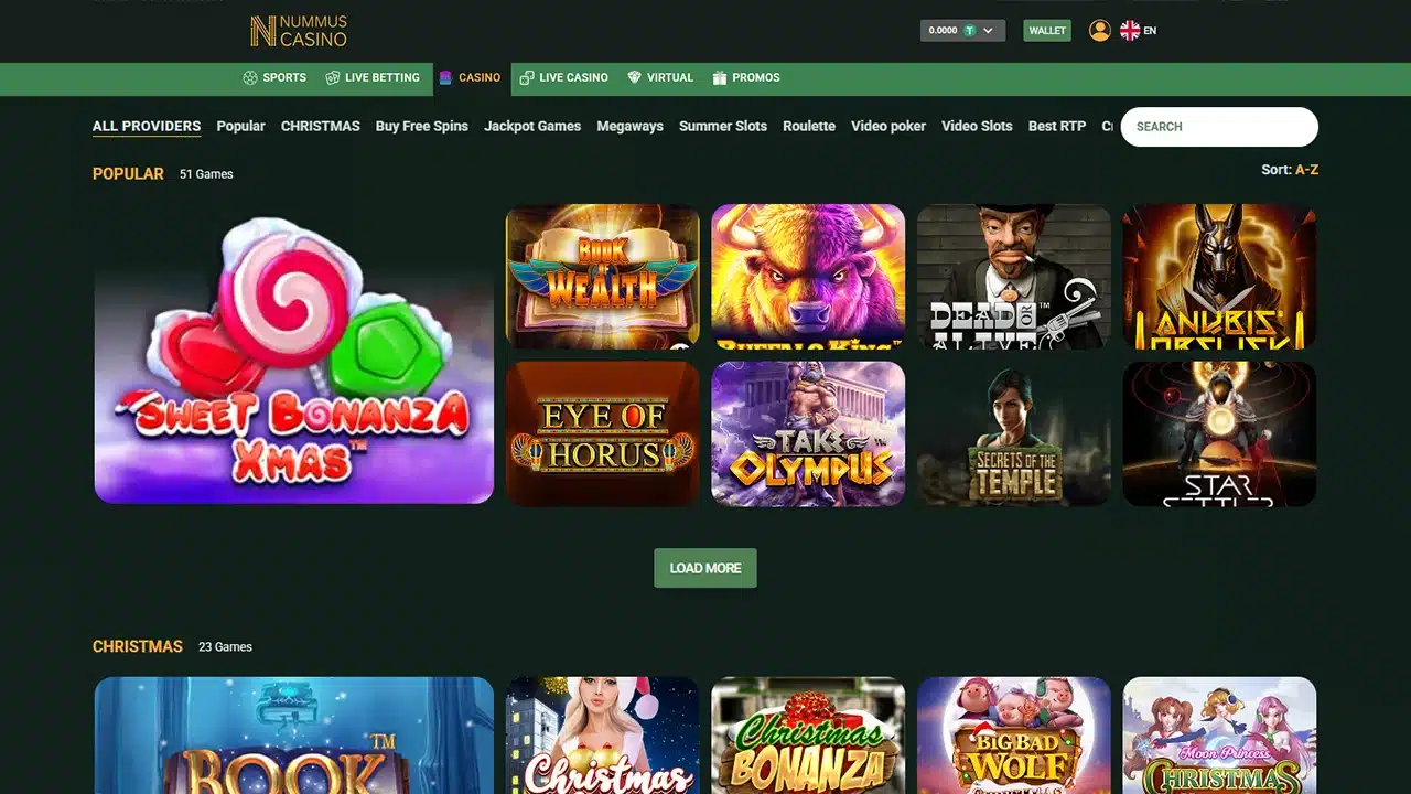 Nummus crypto casino games