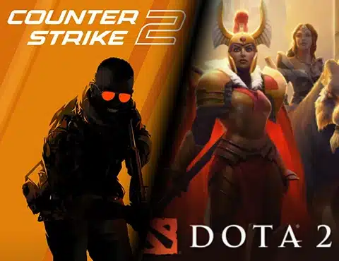 Counter Strike and Dota 2 logos