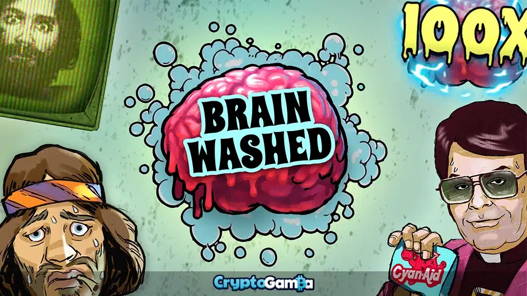 Brainwashed logo with brain and characters