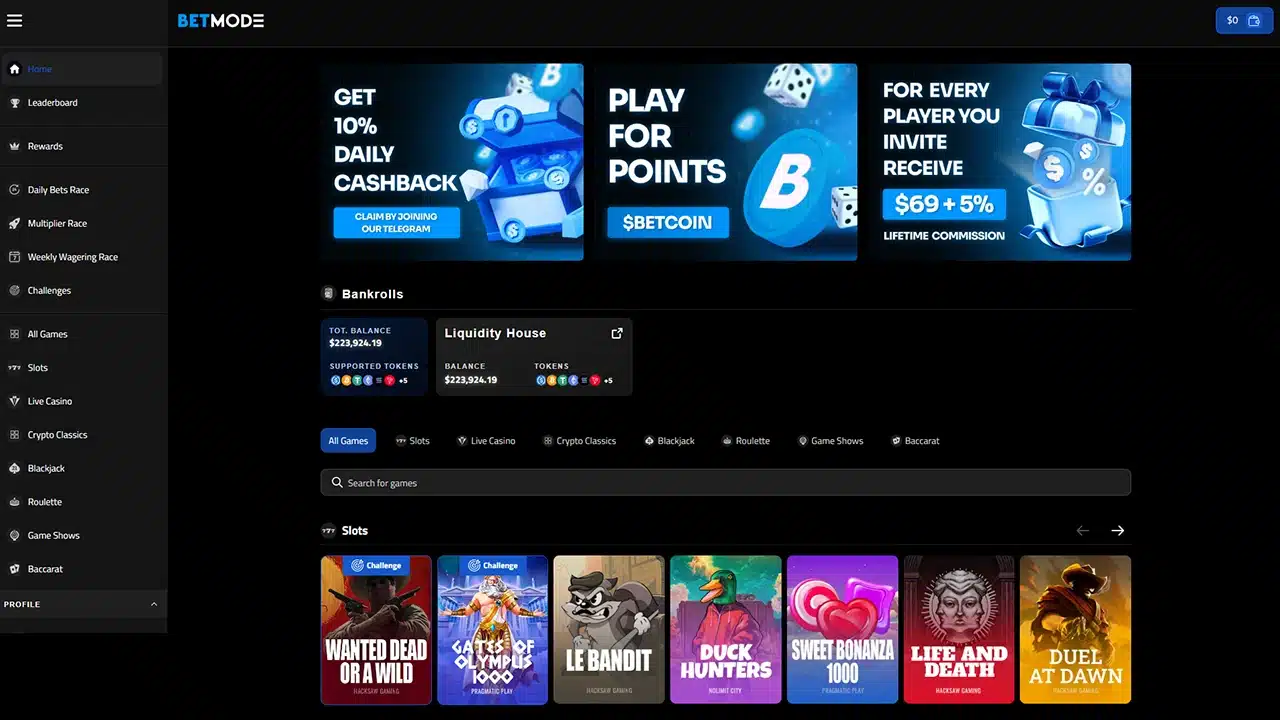 BetMode crypto casino bonuses