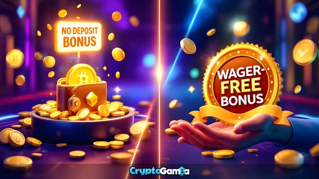 Comparison between no deposit and wager free bonus in crypto casinos