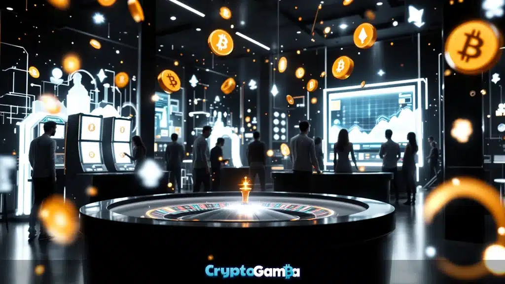 Online Crypto Casino with people playing games