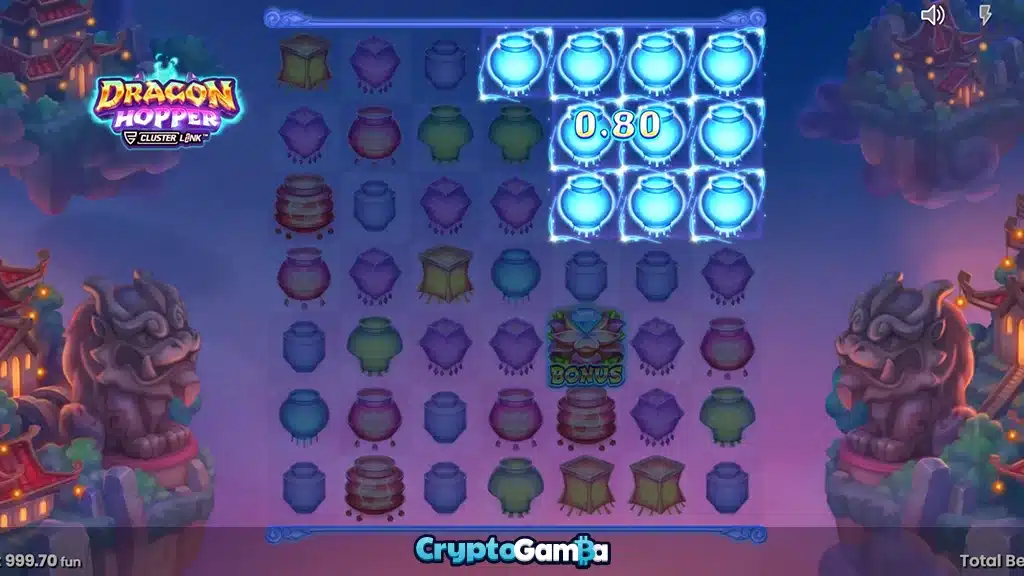 Dragon Hopper video slot cluster pays win