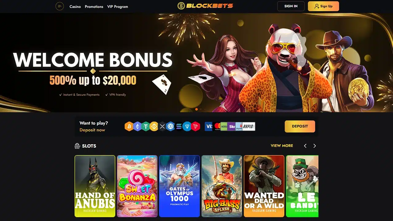 BlockBets crypto casino welcome bonus