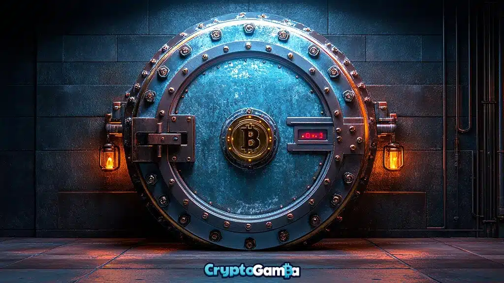 A vault made of digital code