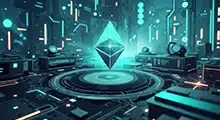 Ethereum cryptocurrency futuristic concept