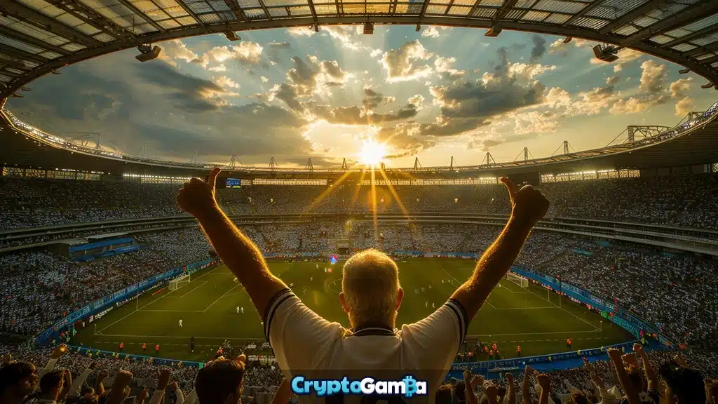 Football fan on stadium