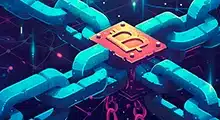 Blockchain technology illustration