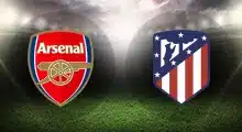 Arsenal and Atletico Madrid club crests